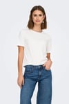 Jdy Jdyrex % 100 Pamuk Regular Fit Yuvarlak Yaka Kadın T Shirt 15344612 KREM