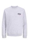 Jjaero Logolu Pamuklu Bisiklet Yaka Erkek Sweat 12298492 AÇIK GRİ