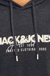 Jjalvis Pamuklu Relaxed Fit Kapüşonlu Yaka Erkek Sweat 12256848 SİYAH