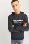 Jjalvis Pamuklu Relaxed Fit Kapüşonlu Yaka Erkek Sweat 12256848 SİYAH