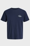 Jjbrandon Pamuklu Regular Fit Logolu Bisiklet Yaka Erkek T Shirt 12288113 LACİVERT