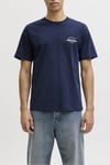 Jjbrandon Pamuklu Regular Fit Logolu Bisiklet Yaka Erkek T Shirt 12288113 LACİVERT
