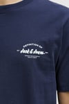 Jjbrandon Pamuklu Regular Fit Logolu Bisiklet Yaka Erkek T Shirt 12288113 LACİVERT