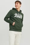 Jjecorp Pamuklu Regular Fit Logolu Kapüşonlu Erkek Sweat 12152840 KOYU YEŞİL