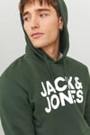 Jjecorp Pamuklu Regular Fit Logolu Kapüşonlu Erkek Sweat 12152840 KOYU YEŞİL