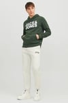Jjecorp Pamuklu Regular Fit Logolu Kapüşonlu Erkek Sweat 12152840 KOYU YEŞİL