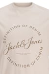 Jjgrayson Pamuklu Relaxed Fit Baskılı Bisiklet Yaka Erkek T Shirt 12288377 BEJ