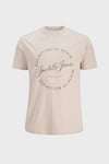 Jjgrayson Pamuklu Relaxed Fit Baskılı Bisiklet Yaka Erkek T Shirt 12288377 BEJ
