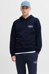 Jjmakoto Pamuk Karışımlı Regular Fit Baskılı Kapüşon Yaka Erkek Sweat 12278606 KOYU LACIVERT