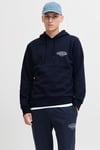 Jjmakoto Pamuk Karışımlı Regular Fit Baskılı Kapüşon Yaka Erkek Sweat 12278606 KOYU LACIVERT