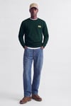 Jjrush Pamuklu Bisiklet Yaka Erkek Sweat 12298426 KOYU YEŞİL