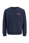 Jjrush Pamuklu Bisiklet Yaka Erkek Sweat 12298426 LACİVERT