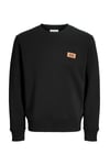 Jjrush Pamuklu Bisiklet Yaka Erkek Sweat 12298426 SİYAH