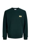 Jjrush Pamuklu Bisiklet Yaka Erkek Sweat 12298426 KOYU YEŞİL