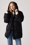 Kaiptoneli Regular Fit Kapüşonlu Kadın Mont 003HB-0000 SİYAH