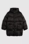 Kaiptoneli Regular Fit Kapüşonlu Kadın Mont 003HB-0000 SİYAH