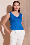 Kalın Askılı V Yaka Kadın Bluz 5864384 SAKS