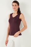 Kalın Askılı V Yaka Kadın Bluz 5864384 VİŞNE