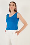 Kalın Askılı V Yaka Kadın Bluz 5864384 SAKS