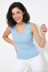 Kalın Askılı V Yaka Kadın Bluz 5864384 BEBE MAVİ
