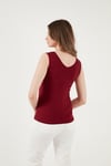 Kalın Askılı V Yaka Kadın Bluz 5864384 BORDO