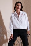Kalp Detaylı % 100 Pamuk Regular Fit Kadın Gömlek 51443511 BEYAZ
