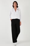Kalp Detaylı % 100 Pamuk Regular Fit Kadın Gömlek 51443511 BEYAZ