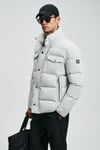 Kapitoneli Comfort Fit Dik Yaka Şişme Erkek Mont 112120258 AÇIK GRİ