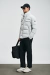 Kapitoneli Comfort Fit Dik Yaka Şişme Erkek Mont 112120258 AÇIK GRİ
