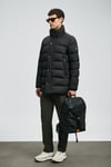 Kapitoneli Comfort Fit Dik Yaka Şişme Erkek Mont 112120255 SİYAH
