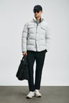 Kapitoneli Comfort Fit Dik Yaka Şişme Erkek Mont 112120258 AÇIK GRİ
