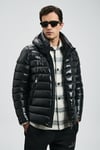 Kapitoneli Comfort Fit Kapüşonlu Parlak Şişme Erkek Mont 112120246 SİYAH