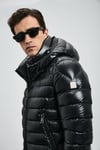 Kapitoneli Comfort Fit Kapüşonlu Parlak Şişme Erkek Mont 112120246 SİYAH