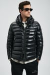Kapitoneli Comfort Fit Kapüşonlu Parlak Şişme Erkek Mont 112120246 SİYAH