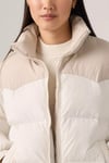 Kapitoneli Regular Fit Dik Yaka Kadın Mont 003FV-0000 Beyaz-Taş