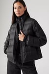 Kapitoneli Regular Fit Dik Yaka Kadın Mont A8320-0000 SİYAH