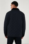 Kapitoneli Regular Fit Kadife Detaylı Erkek Mont 497LEROY LACİVERT