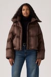 Kapitoneli Regular Fit Kapüşonlu Kadın Mont 003MD-0006 KAHVE