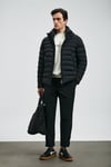 Kapitoneli Regular Fit Kapüşonlu Şişme Erkek Mont 12120259 SİYAH