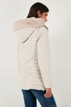Kapitoneli Slim Fit Çıkarılabilir Kapüşonlu Kadın Mont 497MARA TAŞ