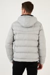 Kapüşonlu Cepli Slim Fit Şişme Erkek Mont 6490001 TAŞ