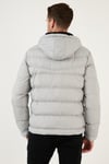 Kapüşonlu Cepli Slim Fit Şişme Erkek Mont 6490001 TAŞ