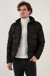 Kapüşonlu Cepli Slim Fit Şişme Erkek Mont 6490001 SİYAH