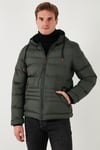 Kapüşonlu Cepli Slim Fit Şişme Erkek Mont 6490001 HAKİ