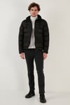 Kapüşonlu Cepli Slim Fit Şişme Erkek Mont 6490001 SİYAH