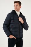 Kapüşonlu Cepli Slim Fit Şişme Erkek Mont 6490001 LACİVERT