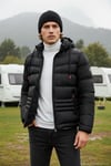 Kapüşonlu Cepli Slim Fit Şişme Erkek Mont 6490001 SİYAH