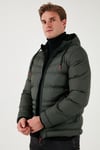 Kapüşonlu Cepli Slim Fit Şişme Erkek Mont 6490001 HAKİ