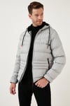 Kapüşonlu Cepli Slim Fit Şişme Erkek Mont 6490001 TAŞ
