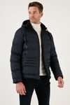 Kapüşonlu Cepli Slim Fit Şişme Erkek Mont 6490001 LACİVERT